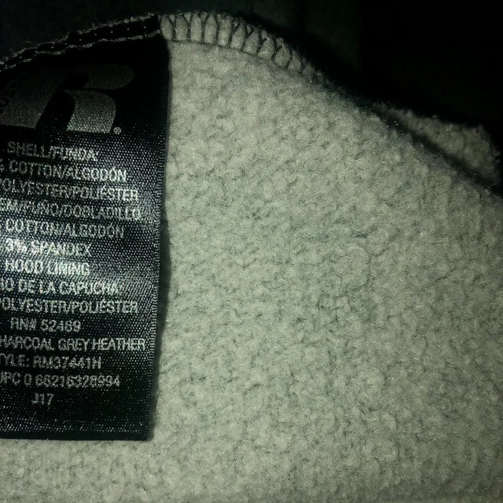 Russell Athletic Hooded Sweatshirt (Gray/Lime Green) - Picture 5 of 6